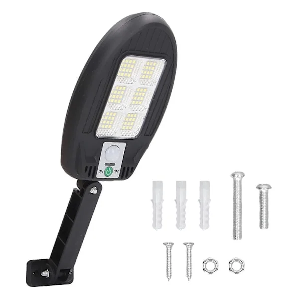 Solcelle Gatelampe med Bevegelsessensor IP65 Vanntett Hvit Lys Automatisk LED Solcelledrevet Gatelampe for Utendørs