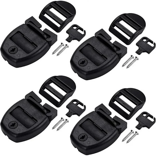 4-pack Spabad Lock Klämmor, Reparationssats för Trasiga Lås på Spabad Lock Ersättning 4 Lås Klämmor, 4 Glidare (Svart)
