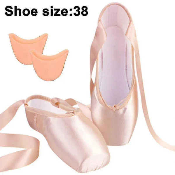 Ballet Pointe Sko Piger Kvinder Bånd Ballerina Sko Med Tåbeskyttere