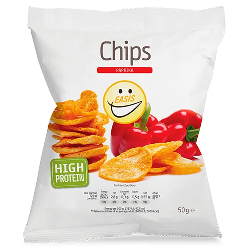 Spar 25% • Køb 2, EASIS Paprika Chips 50 g, Helse & Madvarer, Snacks, Chips & Kiks