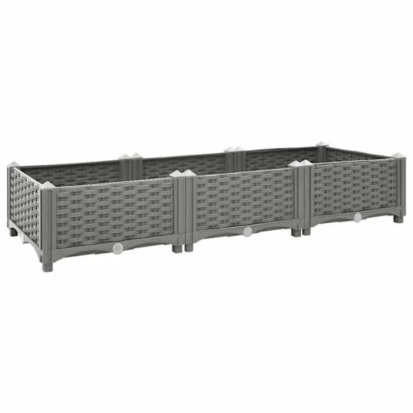 Höjd säng - Exklusivt hus - 120 x 40 x 23 cm - Stötsäker polypropen - Ljusgrå rottingutseende
