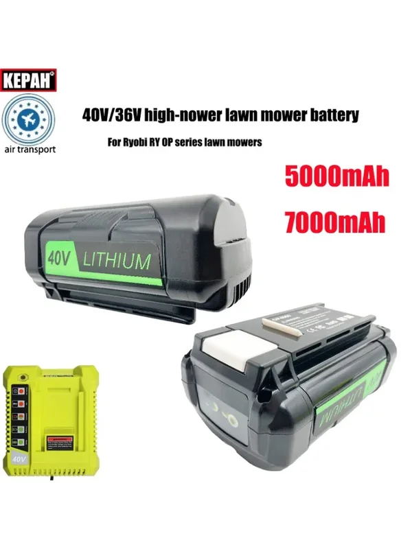AliExpress - Batterie au lithium haute puissance 40V 36V 5AH 7AH, pour Ryobi G-MAX RY40200 OP4050 OP4026, OP40401,RY40430, tondeuse à gazon Ryobi, 