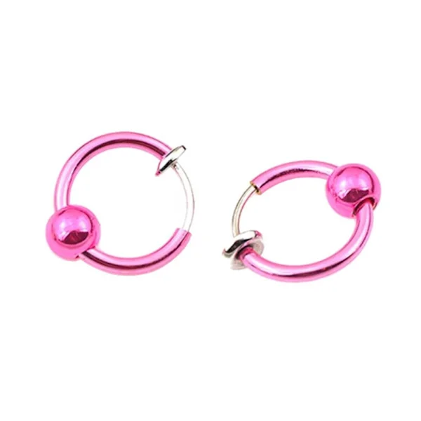 2-pack Rosa Clip-on Näsring Fake Piercing Näsa Septum