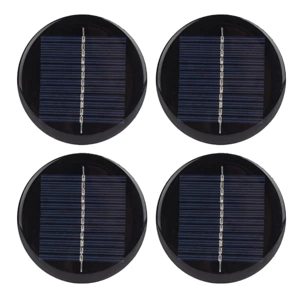 4 ST 6V 80MM diameter Rund Bärbar Stabil Effektiv Polykristallin Silikon Solcellspanel