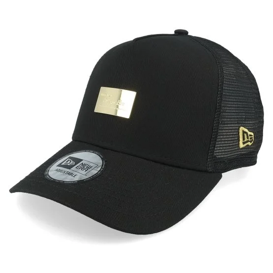 New Era - Schwarz Trucker Cap - Hatstore Exclusive x Hatstore Exclusive x Metal Plate A-frame Black Trucker @ Hatstore