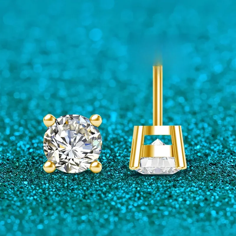 AliExpress - Szjinao Echte Volle 18k Gold Ohrringe AU750 Moissanit Diamant Echtes Gold Frauen Schmuck Certifid K Gold Luxuriöse Valentinstag Geschenke