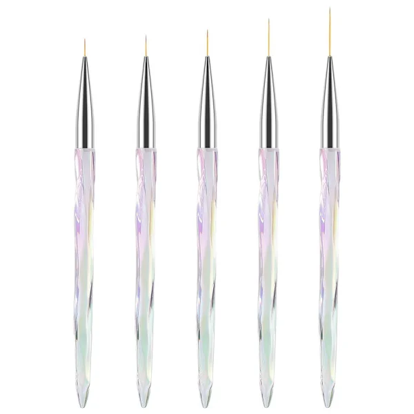 Negle pensel, Fine Line Nail Art Pensel 7/9/11/15/20mm Presisjons Tegne Pensel for Gel Neglelakk