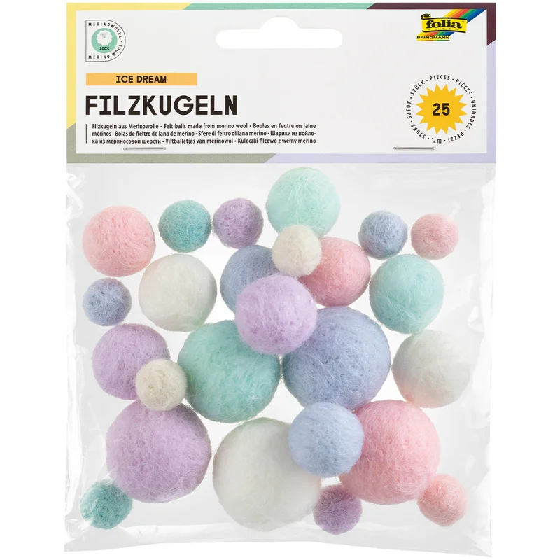 Felt Balls Ice Dream 25-pack