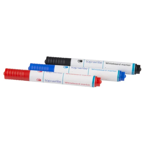 Whiteboardpennor 3-pack / whiteboard markers svart blå röd / pe