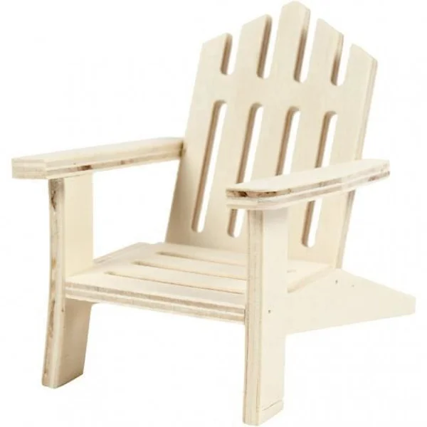 Creotime trädgårdsstol i trä 9 x 7,5 x 9 cm plywood - Vit