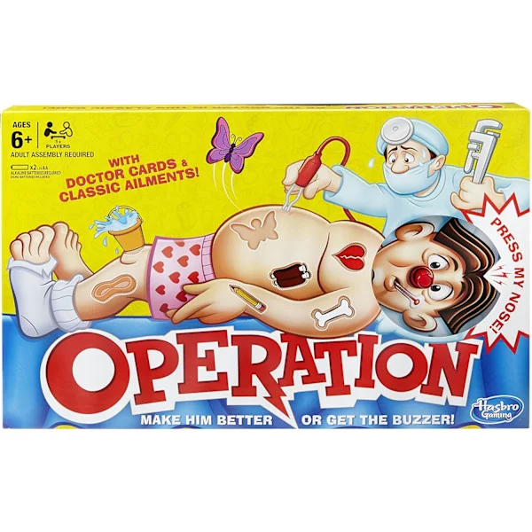 Klassisk Operation spil, elektronisk brætspil med kort, indendørs spil for børn fra 6 år og opefter