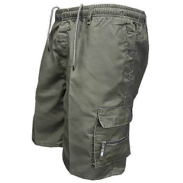 Herre Almindelige Cargo Shorts med Snøre Sommerferie Strand Casual Multi-lommer Elastisk Talje Shorts