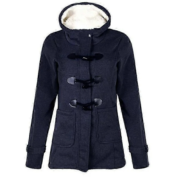 Women's Outerwear Winter Warm Hooded Coat Windproof Long Sleeve Thick Parka Purplish Blue