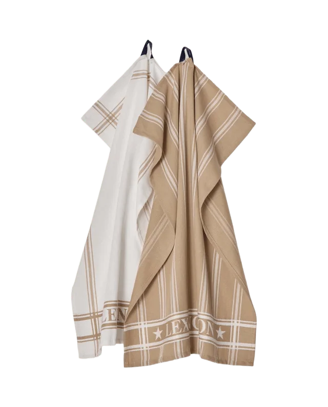 Lexington Kitchen Towel - set of 2 Kökshanddukar Unisex Beige 50X70