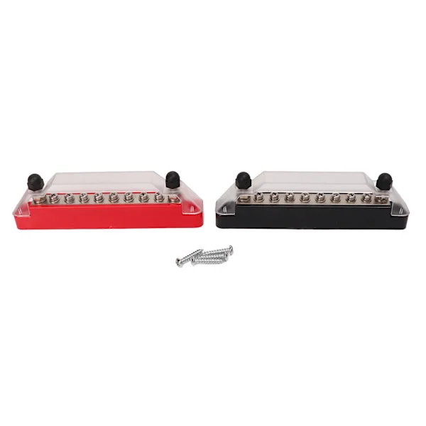 1 Par Strømbøsning med 10 Terminaler 48V 150A M6 Stud M4 Skrue Bus Bar til Bil Båd 2PCS M6 Studs, 8PCS M4 Skrue