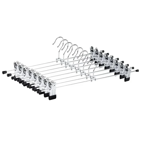 Supererbjudande till lågt pris! 10 st 40 cm kromade järngalgar, silvermetall byxgalgar byxor shorts kjol strumpor underkläder, med halkfria klämmor - 