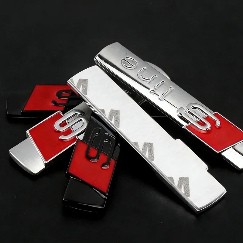 AliExpress - 2 stuks 3D metalen S-lijn logo embleem stickers voor Audi A3 A4 A5 A6 Q3 Q5 Q7 TT RS auto zij-spatbord kofferbak decoratie accessoires