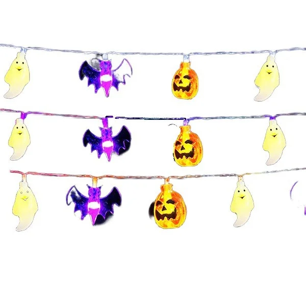 Colorful String Lights Halloween Layout Spider Bat Ghost Pumpkin Ghost Festival Decorative Lights Hanging String Light