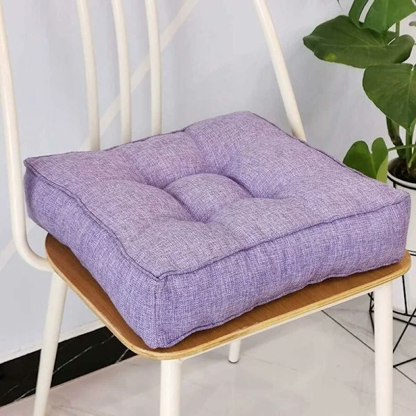 Tykkestols hynder, bløde stols hynder til spisestue, indendørs og udendørs stols hynder til have, hjemmekontor (50x50cm, lilla)