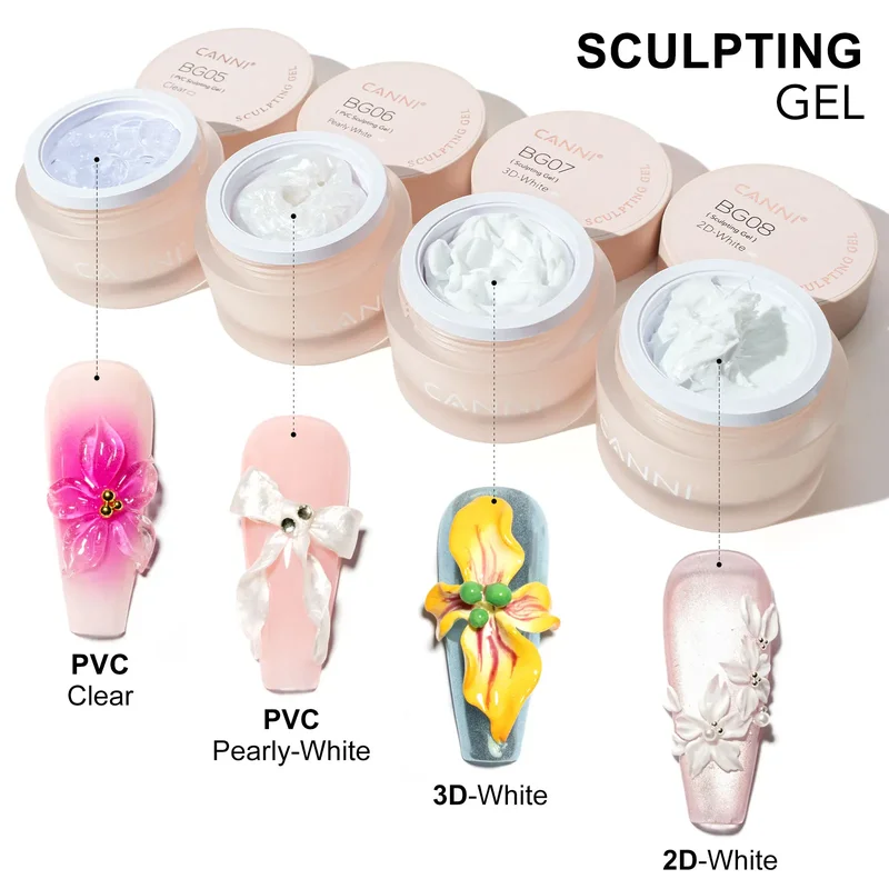 AliExpress - CANNI Gel de modelage 3D PVC sans résidu, Gel sculptant auto-modelant, Gel de peinture pour ongles doré et argenté, Gel UV LED Soak Off 
