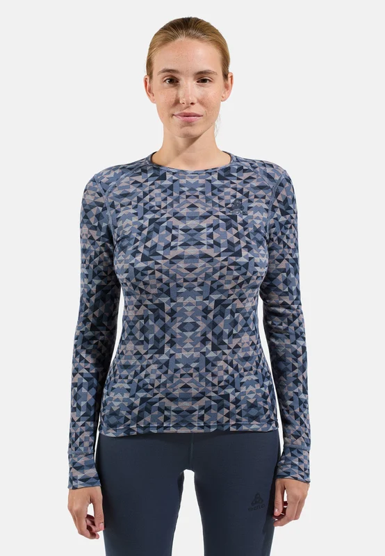 Odlo Active Warm Graphic Superundertøy overdel for dame, XS, grå