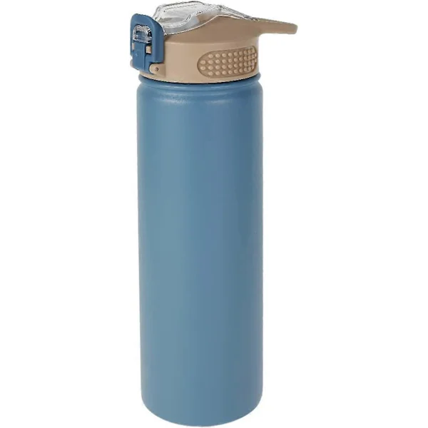 750 ml termokopp med sugerør, rustfritt stål, termisk isolasjon, stor termokopp, bærbar sportsvannflaske (blå)