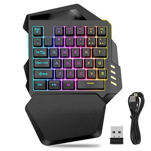 Enhands Gaming Tangentbord 2.4G Trådlöst RGB-belysning ABS 35 Tangenter Gaming Tangentbord för Dator