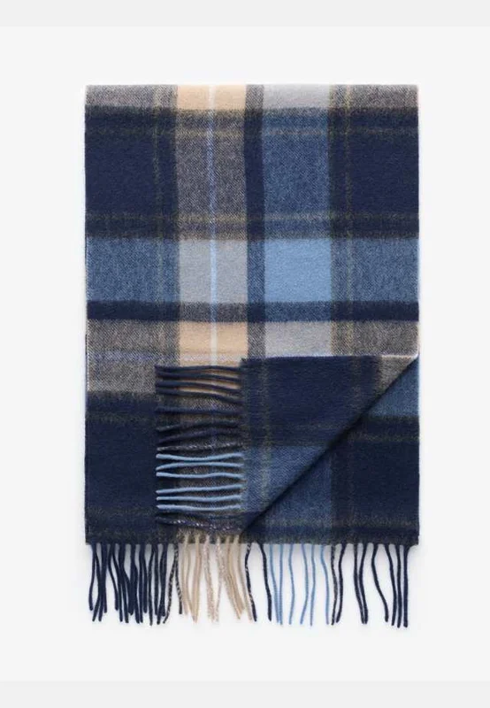 John Henric Wool Check Winter Scarf Halsdukar & scarves Herr Blå ONESIZE