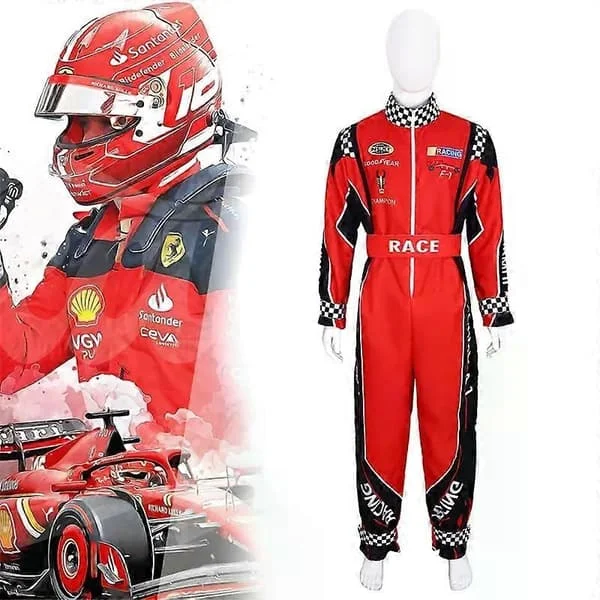 Voksen Racer Cosplay Kostume Mænd Rød Jumpsuit Kvinder Racerkører Udklædning - Perfekt
