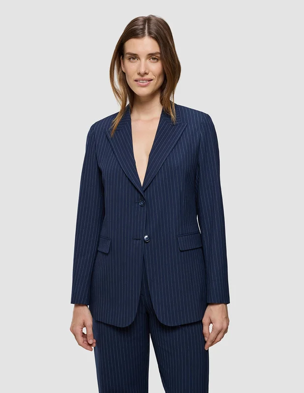 Shaping New Tomorrow - Dame - Women Essential Blazer - Navy Pinstripe - Regular - Størrelse XS