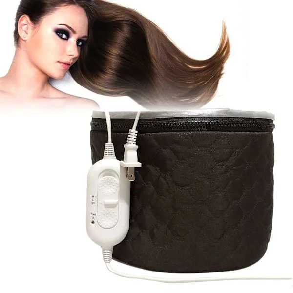 【YD】Electric Hair Cap Hair Care Cap Hair and Spa Beauty Cap for Home Use Hair Steamer Cap Nourishing Hair Cap with 3 Temperature Settings Black