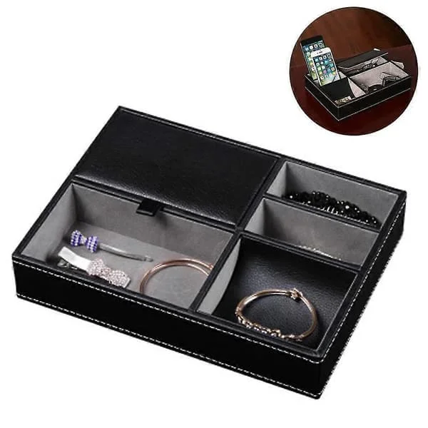Leather Storage Box for Desk, Nightstand or Dresser