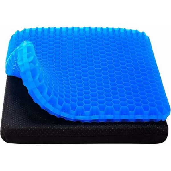 Memory Foam Seat Cushion, Gel Cushion, Orthopedic Ergonomic Chair Cushion for Office, Car, Anti-Decubitus Coccyx Cushion (Blue)
