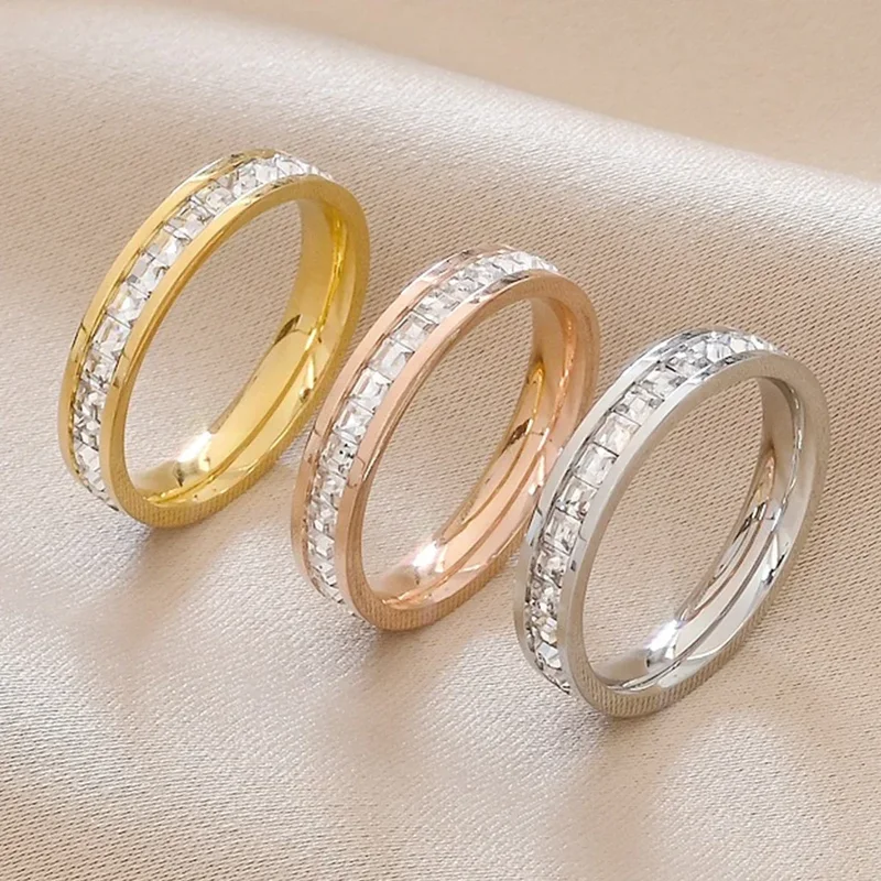 AliExpress - JHSL-Bague de Luxe en Acier Inoxydable pour Homme et Femme, Cubique, Or, Argent, Document, Taille US 3, 4, 5, 6, 7, 8, 9, 10, 11, 12, 4mm
