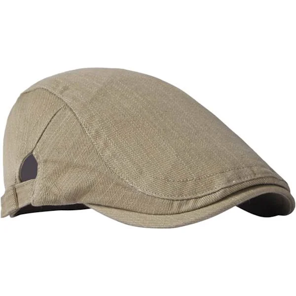 Khakifarget Basker Herre Dame Pustende Flat Caps Vintage Basker Kjøring Golf Hatt Justerbar Vintage Gatsby Ivy Caps for Vår, Sommer og Høst