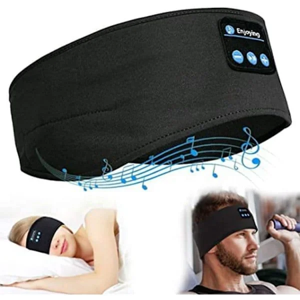 Sleep Headphones Headband with Bluetooth Eye Mask Wireless Music Sleep Headset Soft Breathable Fabric for Travel Meditation Black