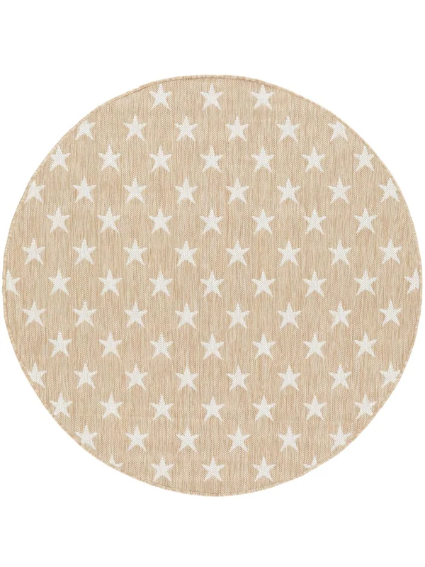 Starstruck Binnen-/Buitenkleed Wasbaar Ø 200 Beige Rond Vloerkleed