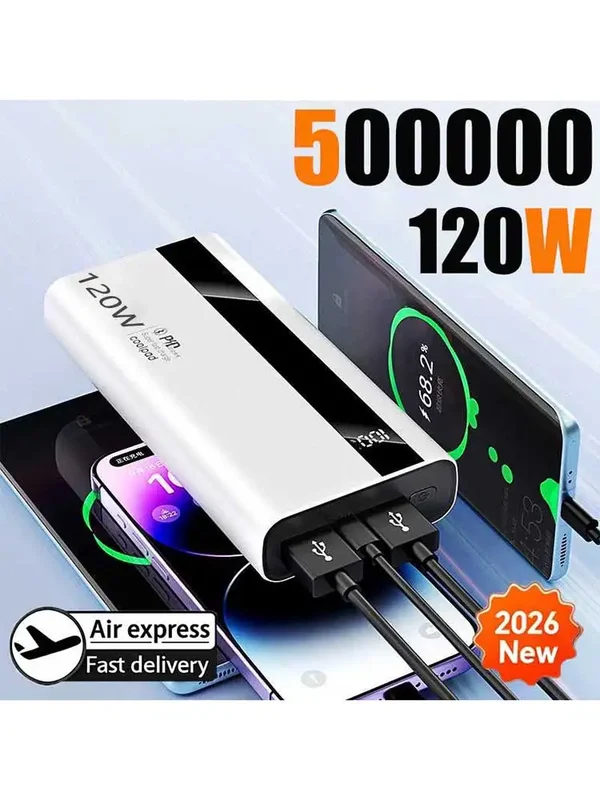 AliExpress - 120W 500000mAh Power Bank Hohe Kapazität Super Schnelle Lade Power Bank Tragbare Batterie Ladegerät Für Huawei iPhone Samsung Xiaomi