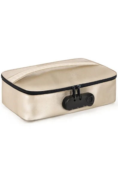 Lockable Discreet Box Luxury Gold Förvaring sexleksaker - Blushme.se