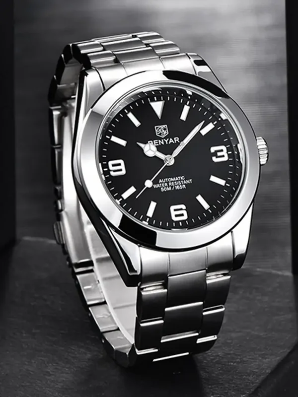 AliExpress - Benyar Luxus Männer mechanische Armbanduhren Edelstahl Sport Männer Automatik uhren 50atm wasserdichte Uhr