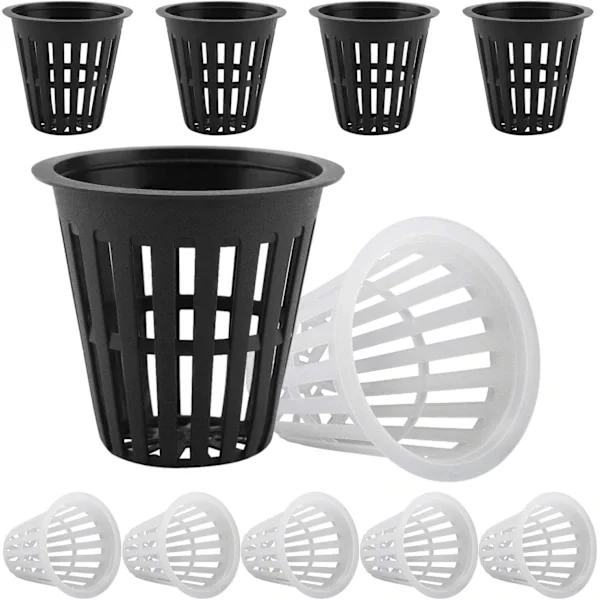 /EA/Hydroponiska korgar 50 st (25 svarta, 25 vita) Hydroponiska korgar i plast