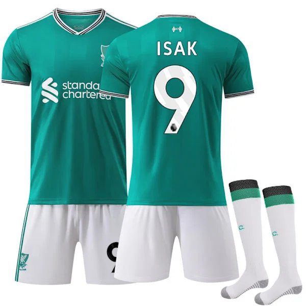 Liverpool Tredje Fodboldtrøje 25-26 Børn & Voksne Nr.9 Isak Fodboldtrøje Uniform Træningssæt M Third