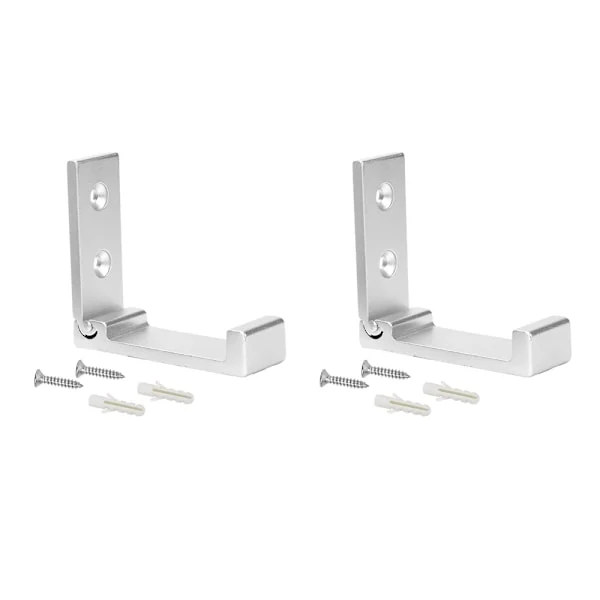 2 stk. Knager Håndklædekroge Tøjkroge Vægdør Knager Aluminiumlegering Foldbare Kroge (sølv)