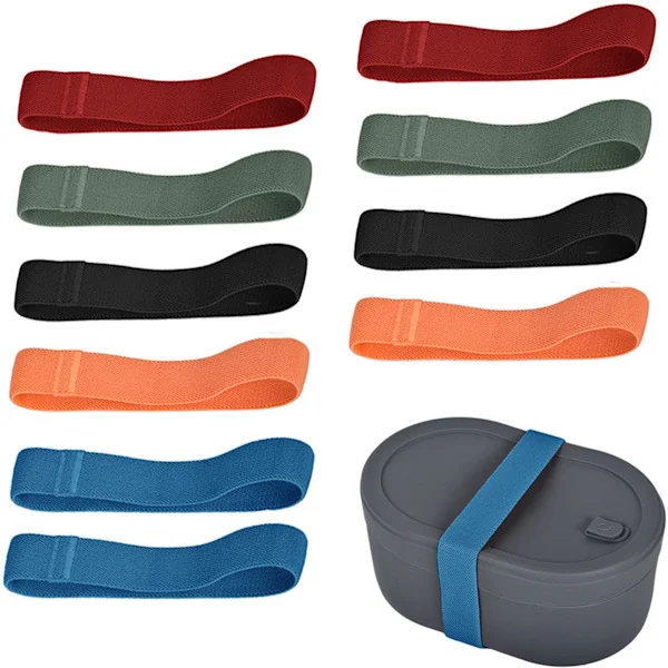 10x matboks strikk Bento Box belte matboks strikk festestropper elastisk matboks tape forseglingsbånd for Bento-bokser for oppbevaring
