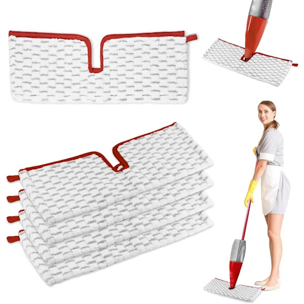 5 Pieces Replacement Mops for Vileda Spray Mop, 2-in-1 Microfiber Reusable for Vileda 1-2 Spray Max Mop