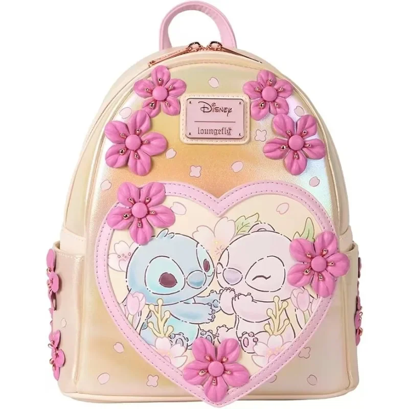 AliExpress - Stitch & Angel cerisier fleur coeur Mini Double sacs à bandoulière point PU cuir femmes Double sacs à bandoulière