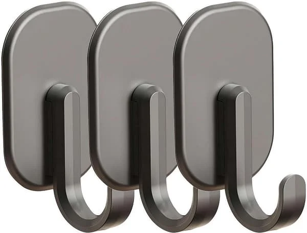 Magnetkroker, 3 stk, 13,6 kg, robust roterende krok, for kjøleskap, grill, sikker, svart, 6,5x3,8 cm