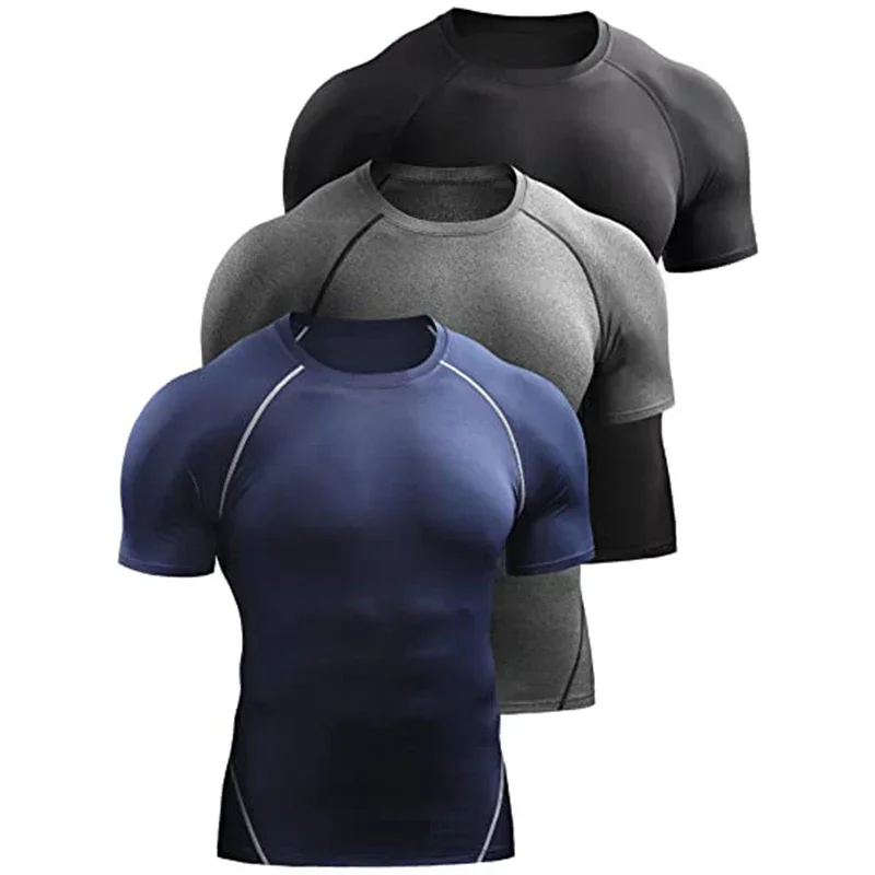 AliExpress - 2026 Compressie T-shirt Heren Zomer Sportkleding Running T-shirt Elastisch Snel Droog Sport Tops Tee Atletiek Gym Workout Shirts Heren