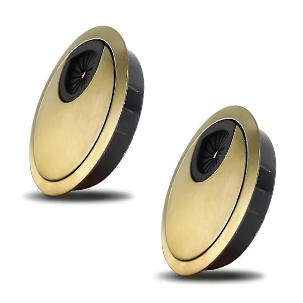 2 Stycken Noble Kabelgenomföring 60 mm | Kabelhålsöverdrag för skrivbord, pulpeter och arbetsbänkar | Material: Zinklegering (brons)