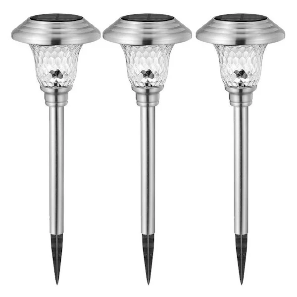 Solcellslampor för utomhusbruk, vattentäta utelampor, vita lampor, 3-pack
